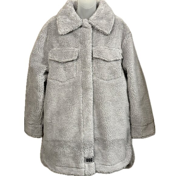 UGG Women's Frankie UGGfluff Shirt Jacket Cloudy Grey L